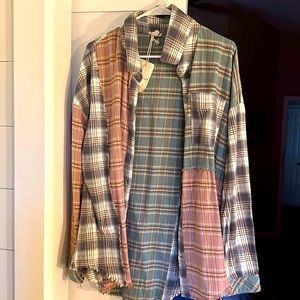 Patchwork/Plaid Button Up